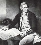 This anslaende portrait of captain James Cook,en of 1700- digits djarvaste sjofarare,ar millings of N.Dance unknow artist